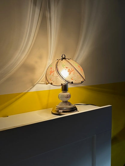 LAMPE ABAT-JOUR FLORAL VERRE VINTAGE 🌸