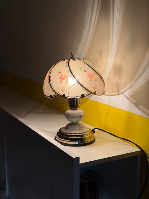 LAMPE ABAT-JOUR FLORAL VERRE VINTAGE 🌸