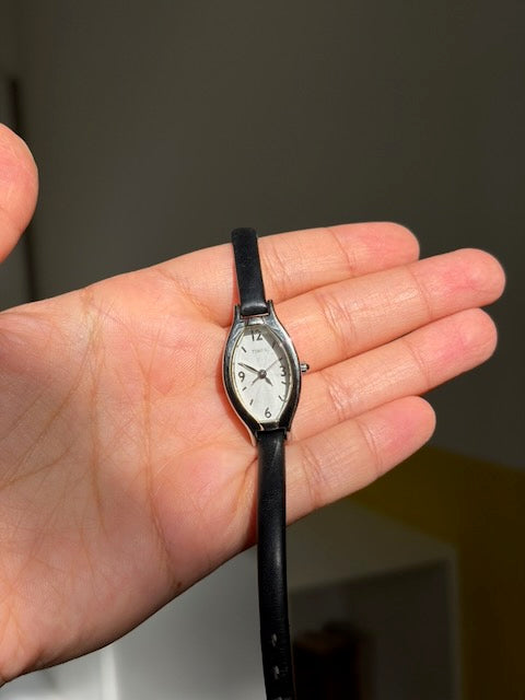 MONTRE TIMEX BRACELET CUIR NOIR VINTAGE