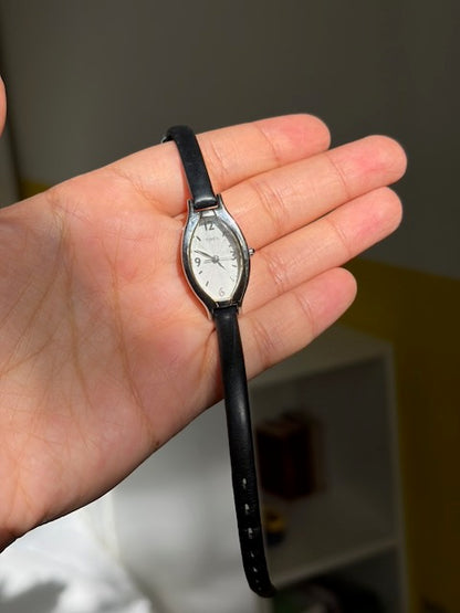 MONTRE TIMEX BRACELET CUIR NOIR VINTAGE
