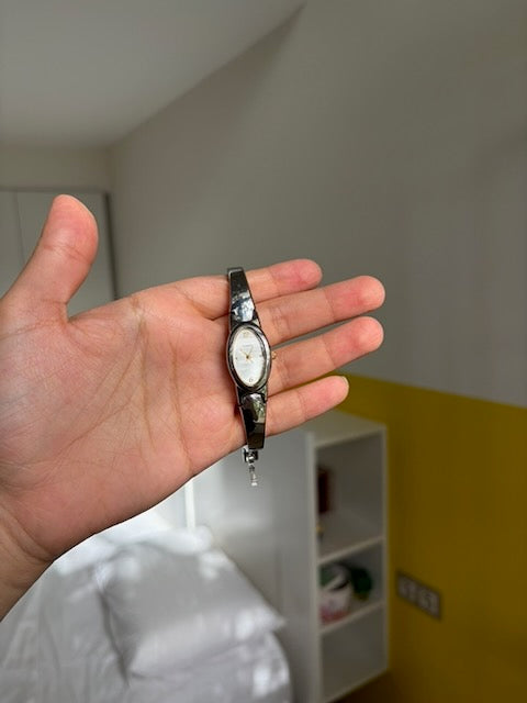 MONTRE TIMEX MANCHETTE ARGENTÉE VINTAGE