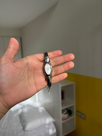 MONTRE TIMEX MANCHETTE ARGENTÉE VINTAGE
