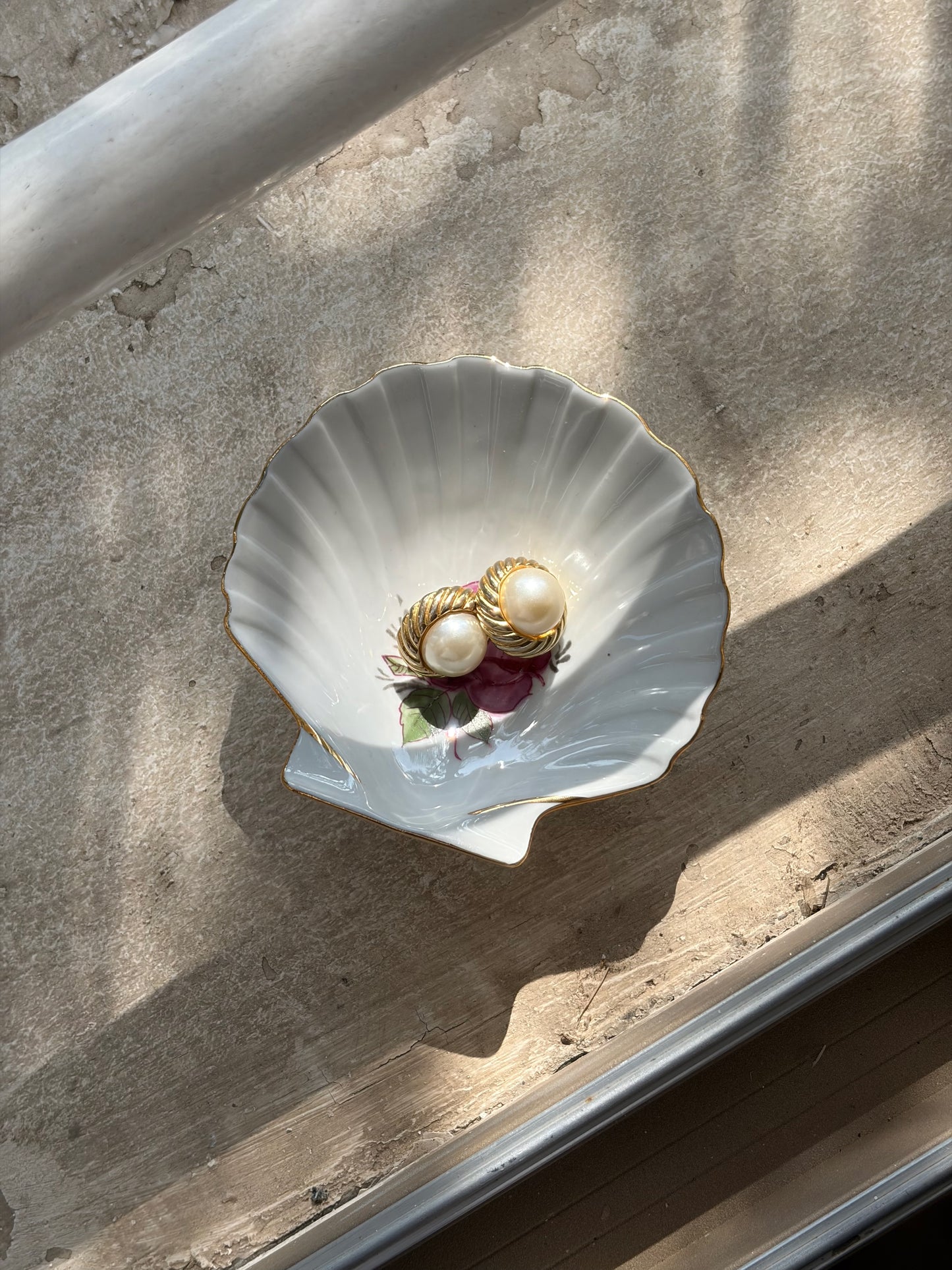 VIDE-POCHE COQUILLE PORCELAINE ROSE | VINTAGE 🌸