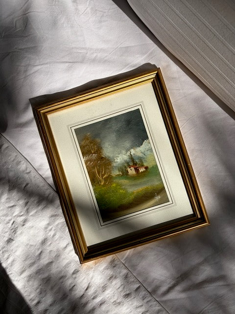 TABLEAU PAYSAGE CHALET DORÉ 🏔️