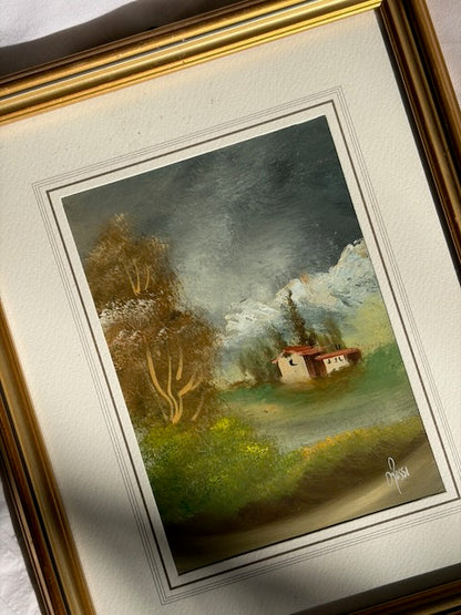 TABLEAU PAYSAGE CHALET DORÉ 🏔️