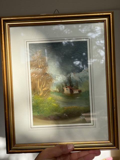 TABLEAU PAYSAGE CHALET DORÉ 🏔️
