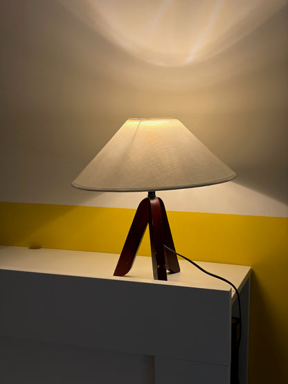 LAMPE DE TABLE TRÉPIED BOIS | VINTAGE
