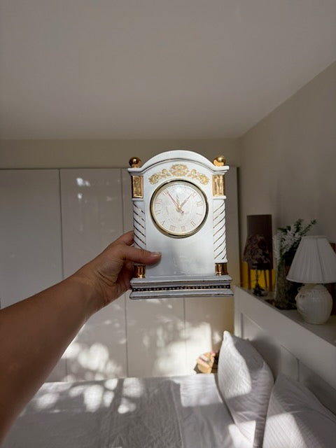 HORLOGE DE TABLE PORCELAINE DORÉE 🕰️
