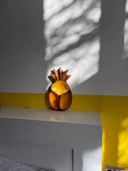 VIDE-POCHE ANANAS BOIS SCULPTÉ LAQUÉ | VINTAGE 🍍✨