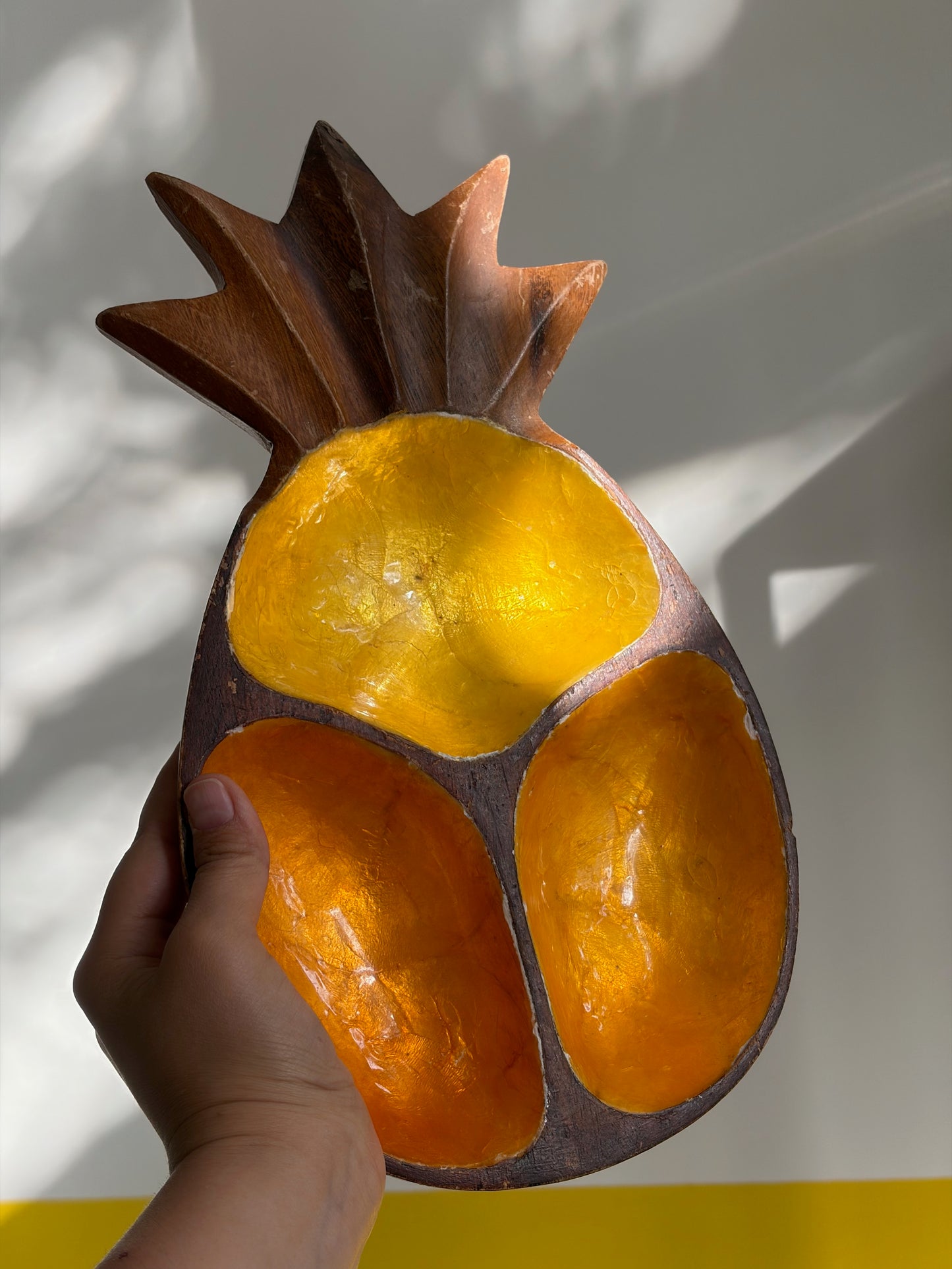 VIDE-POCHE ANANAS BOIS SCULPTÉ LAQUÉ | VINTAGE 🍍✨