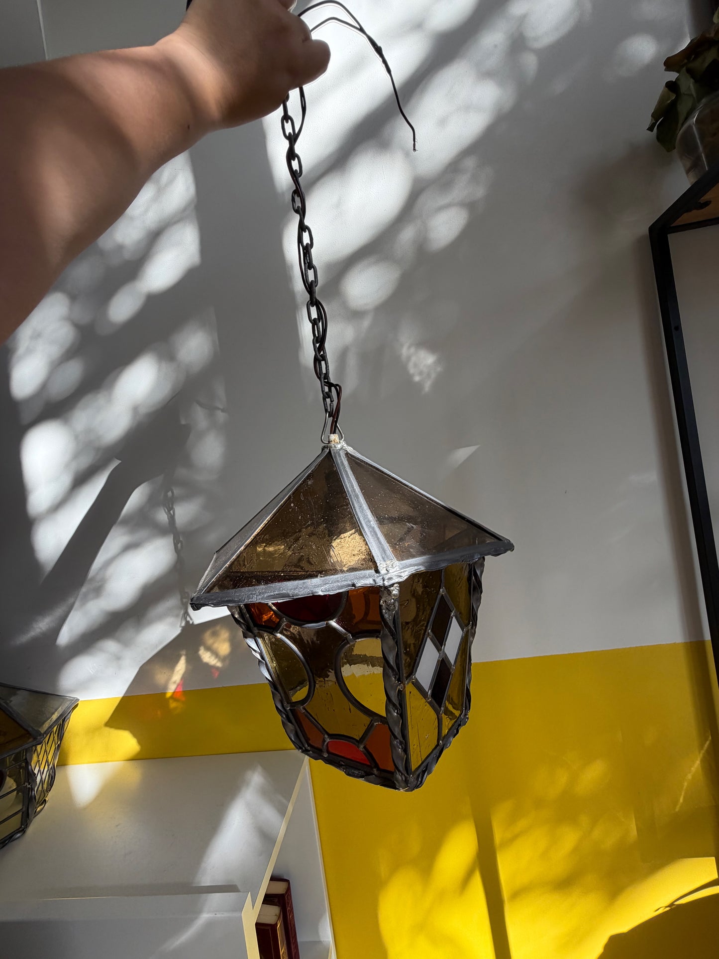 DUO DE LANTERNES VERRE TEINTÉ PLOMB MULTICOLORE | VINTAGE 🏮🌈