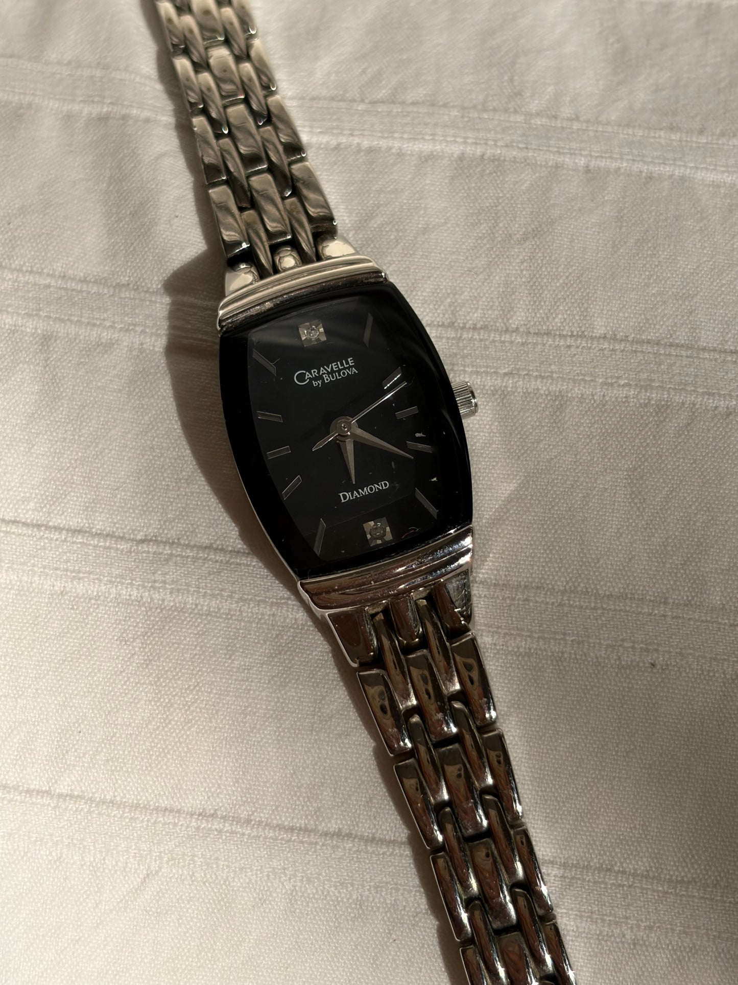 MONTRE CARAVELLE BY BULOVA DIAMOND CADRAN NOIR | VINTAGE 🖤💎