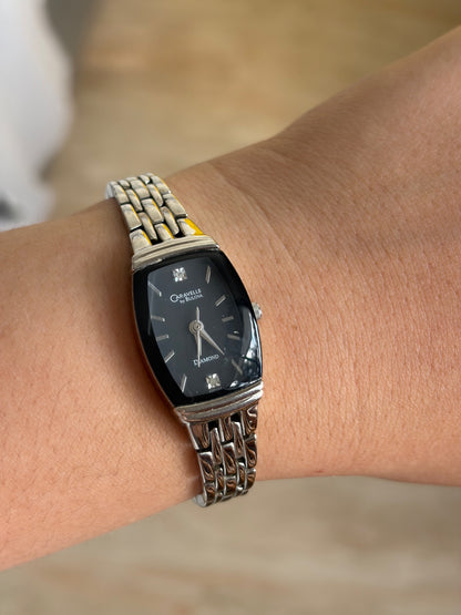 MONTRE CARAVELLE BY BULOVA DIAMOND CADRAN NOIR | VINTAGE 🖤💎