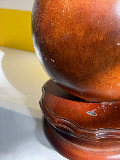 LAMPE DE TABLE BOIS TOURNÉ BRONZE SCULPTÉ | VINTAGE