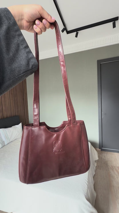 SAC BY HELENE VINTAGE | CUIR BORDEAUX